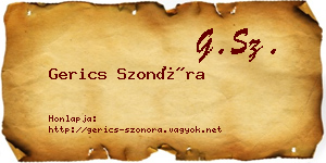 Gerics Szonóra névjegykártya